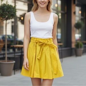 Theory White and Yellow Tank Dress